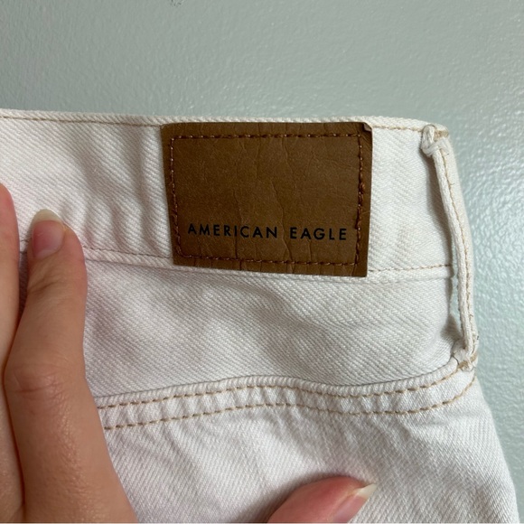 American Eagle White Ripped Jean Shorts - Picture 7 of 10